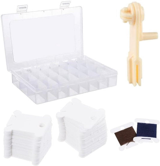 Embroidery Threads Spools, Embroidery Threads, Cards, Cross Stitch, Thread Chart, 100 Pieces, Embroidery Threads, Spools, Plastic with Storage Box and Thread Winder for DIY Crafts, Sewing, Storage Accessories.