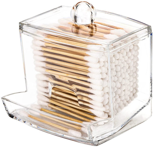cotton swab holder dispenser large transparent bathroom storage accessories decoration organizer cotton swab cotton ball holder apothecary jar cotton swab cotton ball thread container.