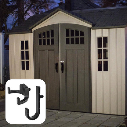 Allecta - Set of 2 Storage Hooks for Sheds | V-Shaped Tool Hooks | Storage Accessories - Black | Suitable for Craftsman Sheds
