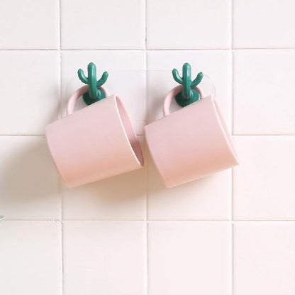 4 pieces - Hooks - Storage racks - Wall mounting - Storage accessories - No drilling required - Home decoration - Suitable for behind doors - Bathrooms - Kitchens - Green - 6*3.8 cm