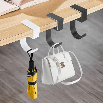 4 pieces - Hooks - Desk hooks - Backpack hooks - Storage accessories - No drilling required - Suitable for desks, bedrooms, study rooms, and living rooms - White - 4.8*2*10 cm