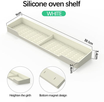 Magnetic hob rack, kitchen storage rack, magnetic silicone spice rack over the stove, decorative storage accessories for the kitchen, oven rack, kitchen gadgets suitable for flat hobs.