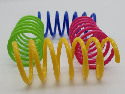 Springs Cat Toys – 20 Cat Feathers in 4 Colors – Spirals