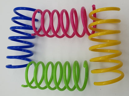 Springs Cat Toys – 20 Cat Feathers in 4 Colors – Spirals