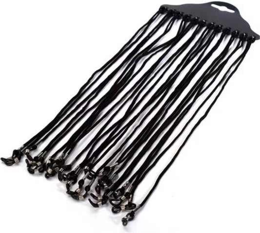 Glasses Cord / 12 Pieces / Black Cord / 3D.
