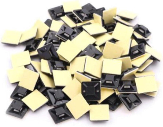 Self-Adhesive Saddles | Cable Base for Cable Ties | Cable Ties | Base | 50 Pieces | 20x20mm.