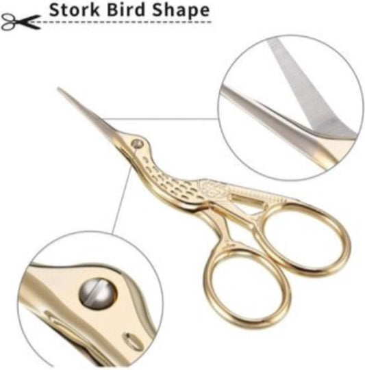 Textile Scissors | Embroidery Scissors | Fabric Scissors | Stork Scissors Model | Craft Scissors | GOLD.