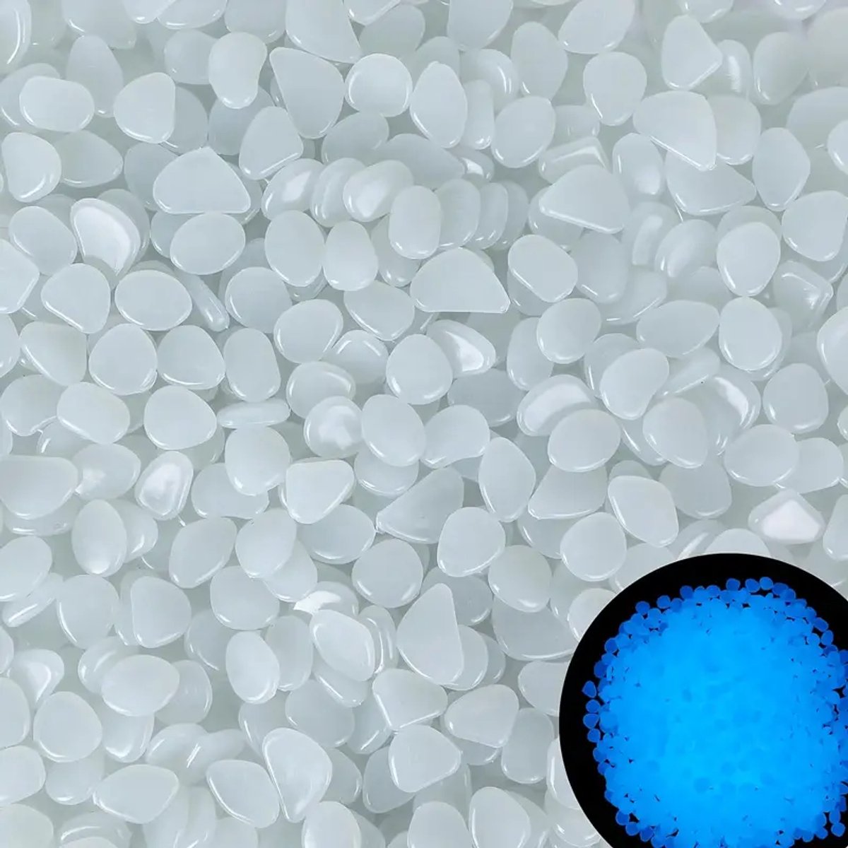 100x! Glow In The Dark Stones | Decorative Stones | Aquarium Pebbles | Garden Stones | Blue
