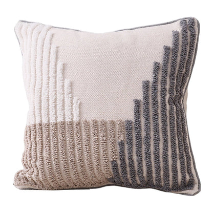 Walbest Boho Throw Pillow with Braided Rope Pattern And Tassels Soft Cotton Linen Textured Cushion for Sofa Bed Office 45x45cm F