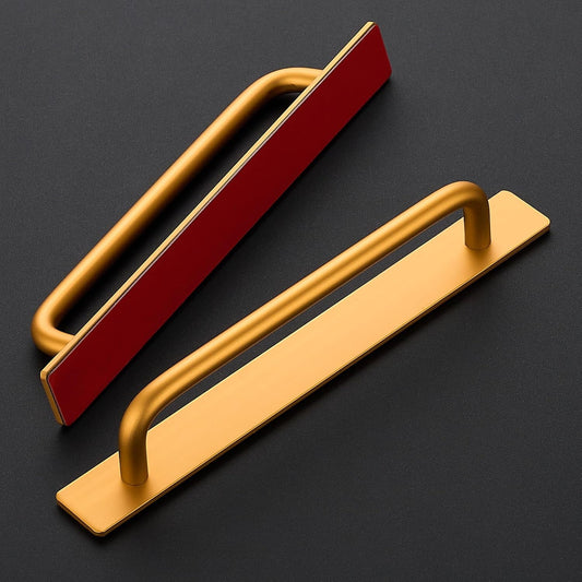 2 Pack Adhesive Handles Self Stick Instant Cabinet Handles 5.83" Stick on Cabinet Handles Drawer Push Pull Handles Helper Sliding Screen Door Handles for Sliding Closet Window Wardrobe - 5.83 inch(148mm) Black