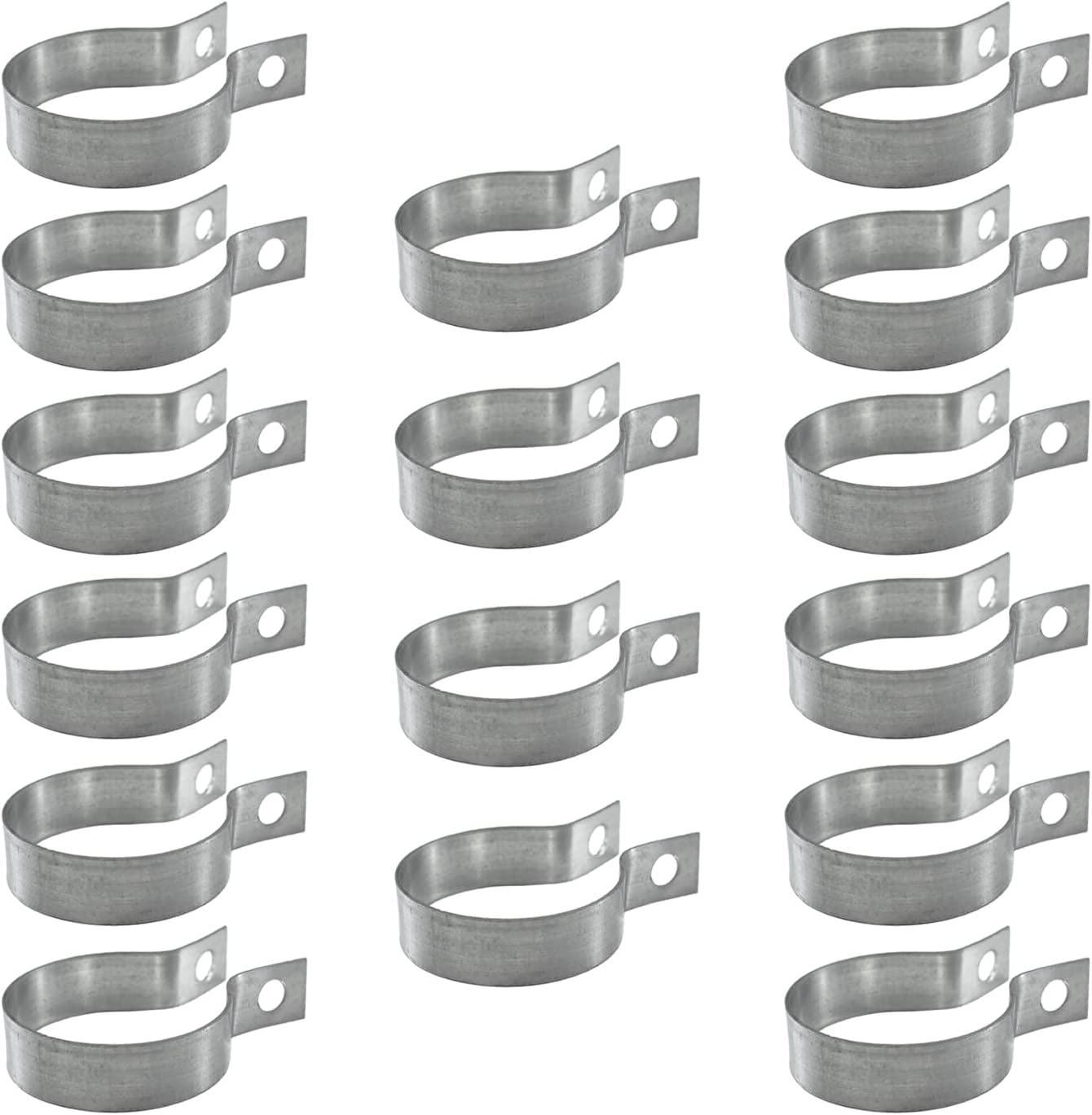 16 Pcs Brace Bands Chain Link Fence, Galvanized Steel Chain Link Brace Band Use for 1-7/8" Outside Diameter Post/Pipe, Gate, Fences Panels Silver