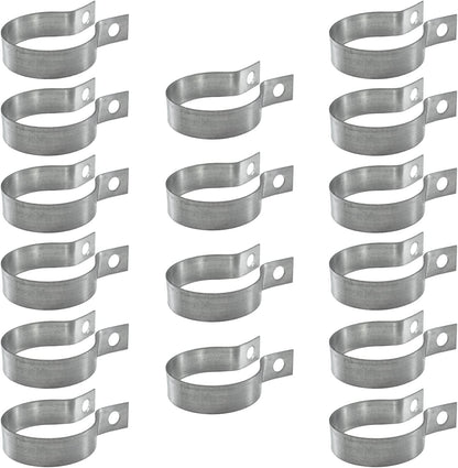 16 Pcs Brace Bands Chain Link Fence, Galvanized Steel Chain Link Brace Band Use for 1-7/8" Outside Diameter Post/Pipe, Gate, Fences Panels Silver