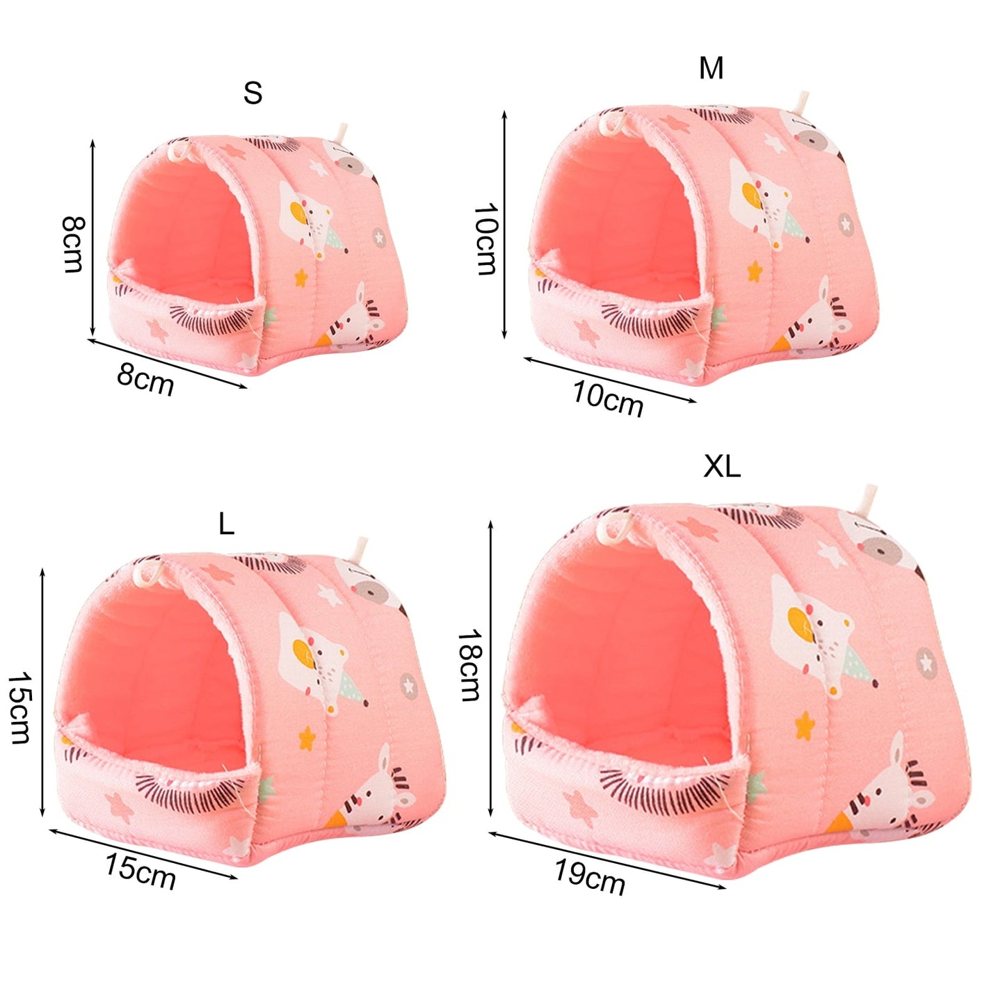 Yirtree Cartoon Pattern Guinea Pig Cave House Bed, Rabbit Squirrel Chinchilla Hamster Hedgehog Nest Hideout, Small Animals Cage Warm Supplies, Machine Washable S Dinosaur
