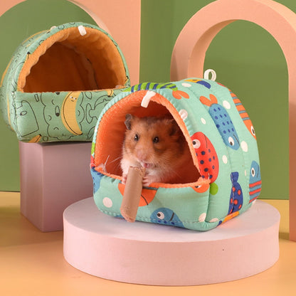 Yirtree Cartoon Pattern Guinea Pig Cave House Bed, Rabbit Squirrel Chinchilla Hamster Hedgehog Nest Hideout, Small Animals Cage Warm Supplies, Machine Washable XL Dinosaur