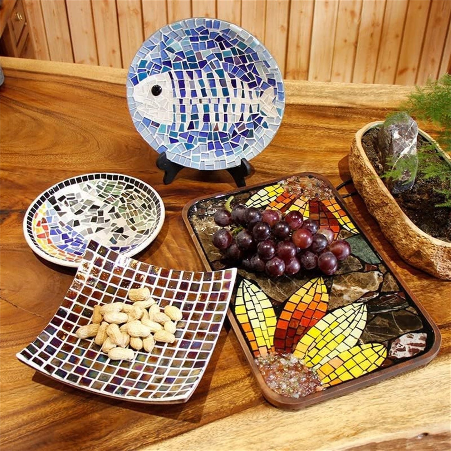 0.55 LB Blue Mixed Irregular Crystal Glass Mosaic Tiles,Blue Mosaic Glass Tiles Pieces Glitter,Tiny Mosaic Tile for Art Crafts,Mosaic Making Projects,Home Decor
