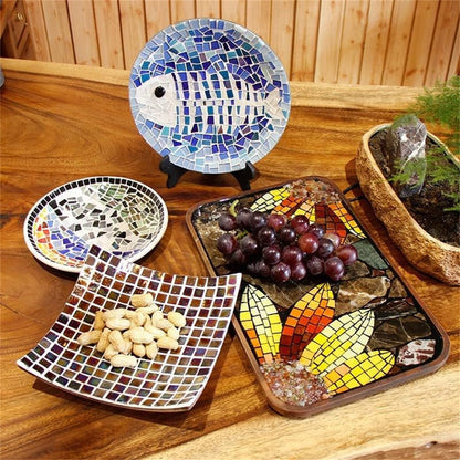 0.55 LB Blue Mixed Irregular Crystal Glass Mosaic Tiles,Blue Mosaic Glass Tiles Pieces Glitter,Tiny Mosaic Tile for Art Crafts,Mosaic Making Projects,Home Decor