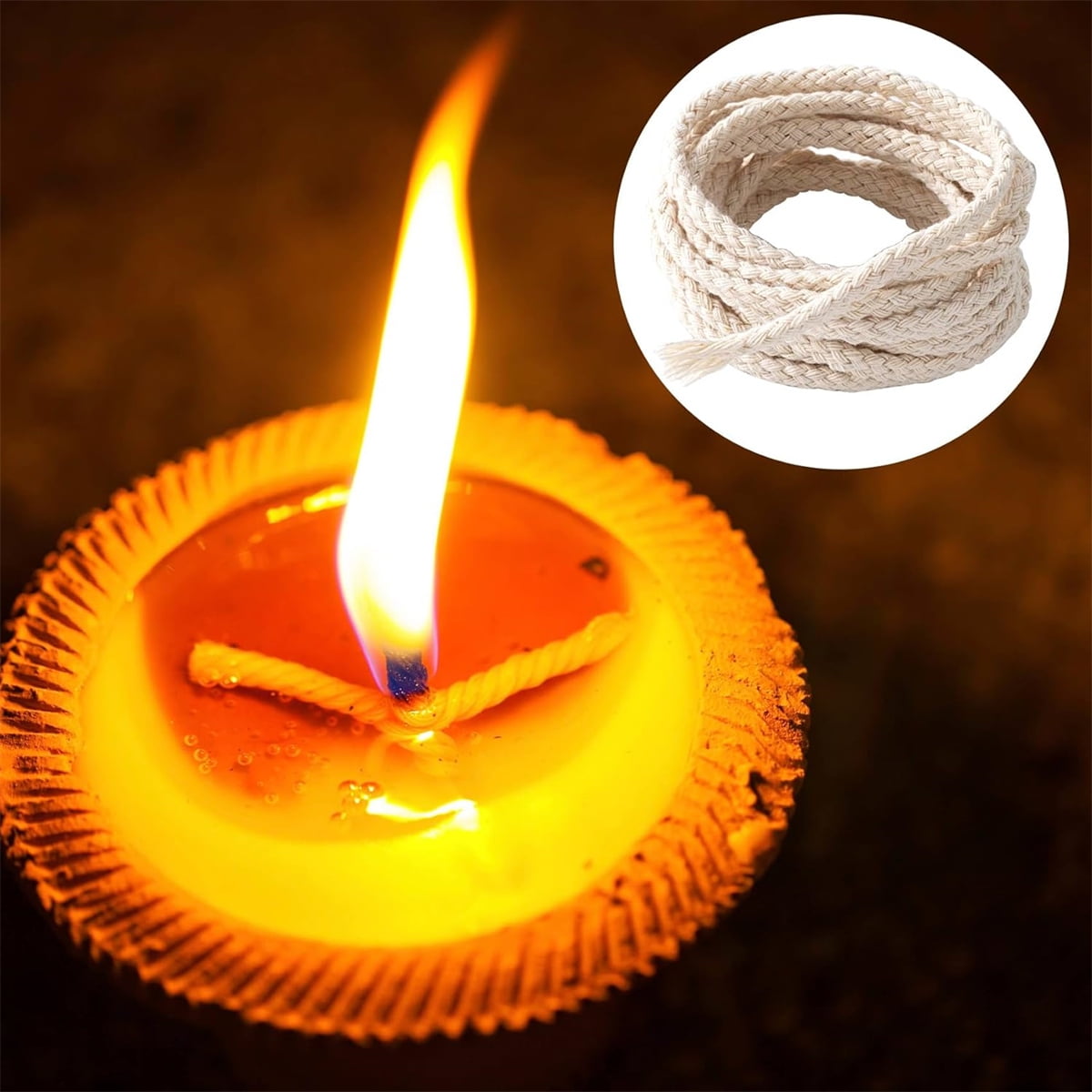 GIXUSIL 26.25 Feet Flat Wide, Oil Lamp Wick, Oil Burner Wick, Cotton Replacement Lanterns Wick with Red Stitch for Kerosene Paraffin Burner Lighting, Lantern Oil Burner, 4 Rolls 26.25'