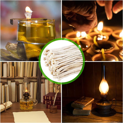 GIXUSIL 26.25 Feet Flat Wide, Oil Lamp Wick, Oil Burner Wick, Cotton Replacement Lanterns Wick with Red Stitch for Kerosene Paraffin Burner Lighting, Lantern Oil Burner, 4 Rolls 26.25'