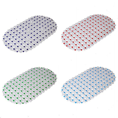 Shower Mats Non Slip Without Suction Cups, 15× 26.8 Inch, PVC Bathroom Mats, Bath Mats for Shower and Bathroom, Quick Drying Blue