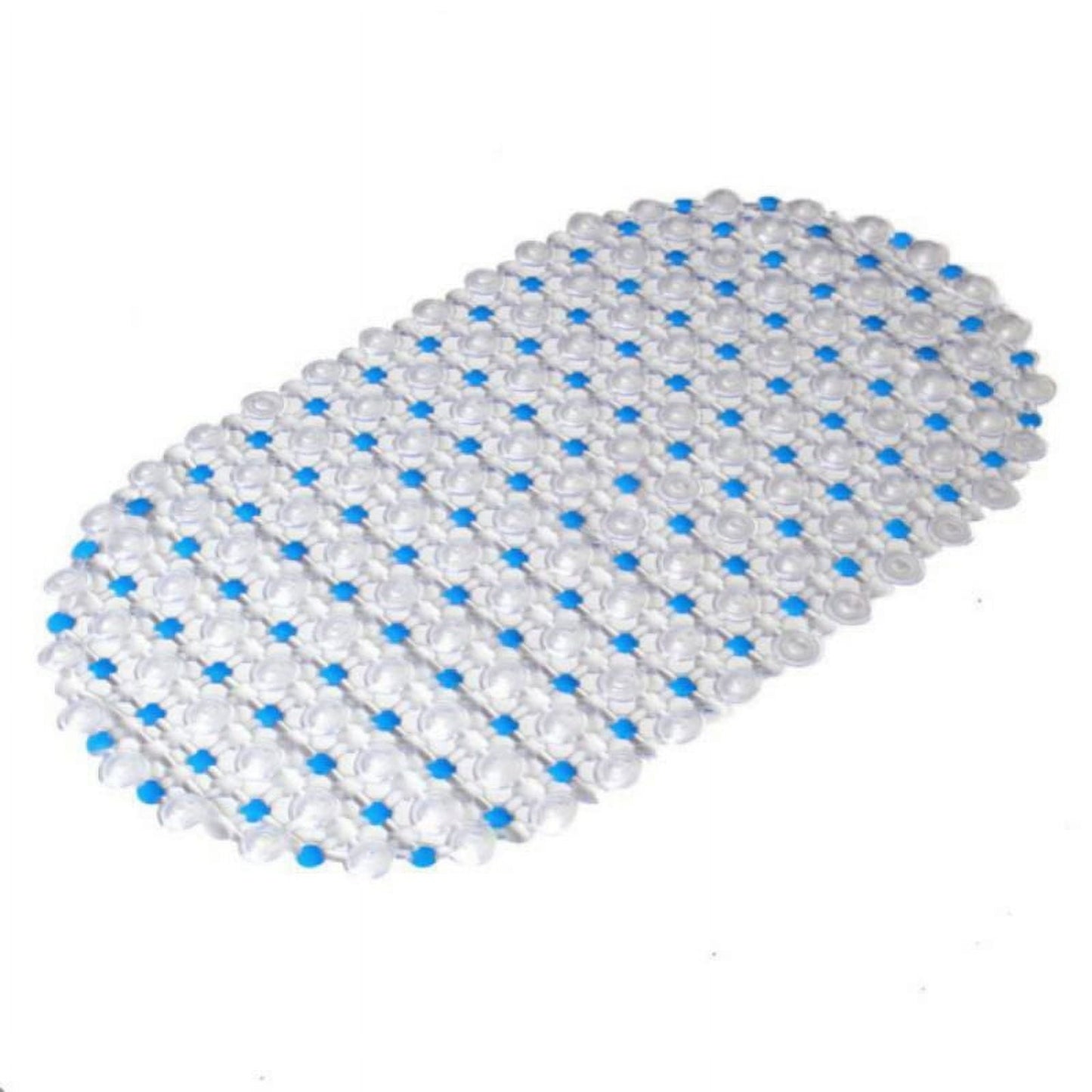 Shower Mats Non Slip Without Suction Cups, 15× 26.8 Inch, PVC Bathroom Mats, Bath Mats for Shower and Bathroom, Quick Drying Blue