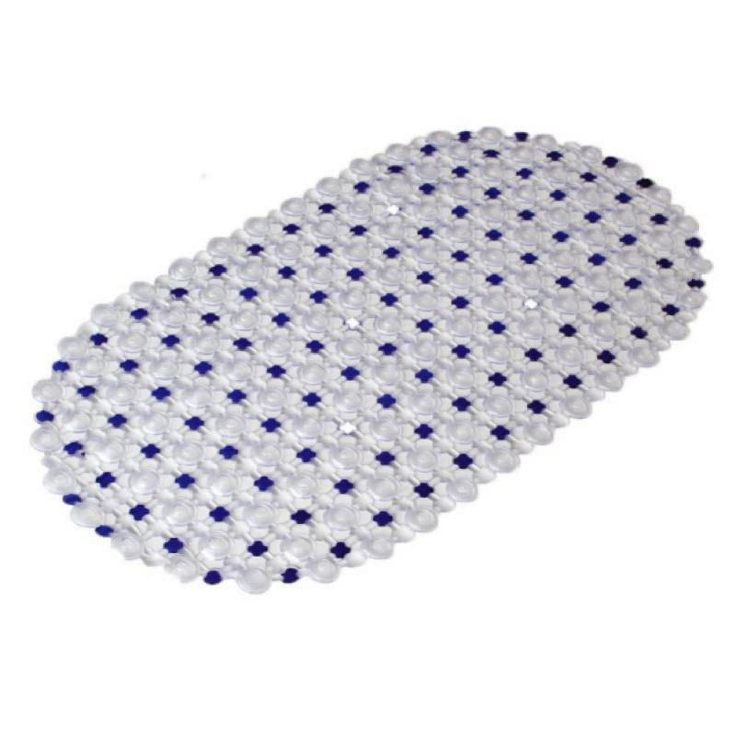 Shower Mats Non Slip Without Suction Cups, 15× 26.8 Inch, PVC Bathroom Mats, Bath Mats for Shower and Bathroom, Quick Drying Blue