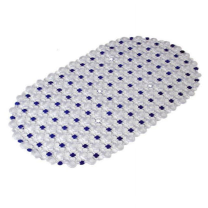 Shower Mats Non Slip Without Suction Cups, 15× 26.8 Inch, PVC Bathroom Mats, Bath Mats for Shower and Bathroom, Quick Drying Blue