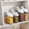 Cheers.US 2000ml/2800ml Airtight Cereal Container Rice Dry Grain Dispenser Thicken Rice Cylinder Clear Food Storage Box S Green