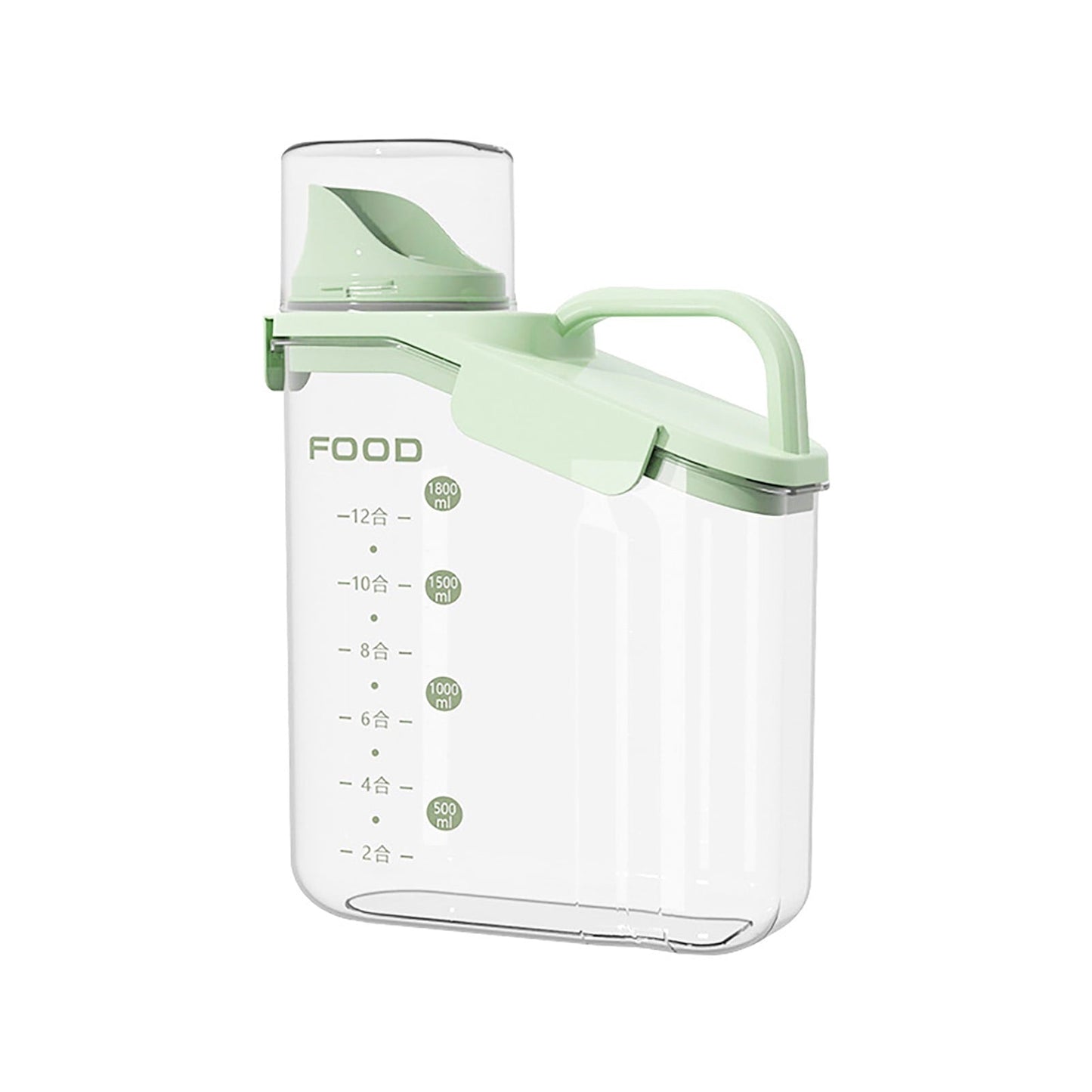 Cheers.US 2000ml/2800ml Airtight Cereal Container Rice Dry Grain Dispenser Thicken Rice Cylinder Clear Food Storage Box S Green