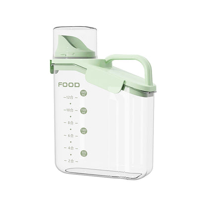 Cheers.US 2000ml/2800ml Airtight Cereal Container Rice Dry Grain Dispenser Thicken Rice Cylinder Clear Food Storage Box S Green