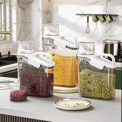 Cheers.US 2000ml/2800ml Airtight Cereal Container Rice Dry Grain Dispenser Thicken Rice Cylinder Clear Food Storage Box S Green