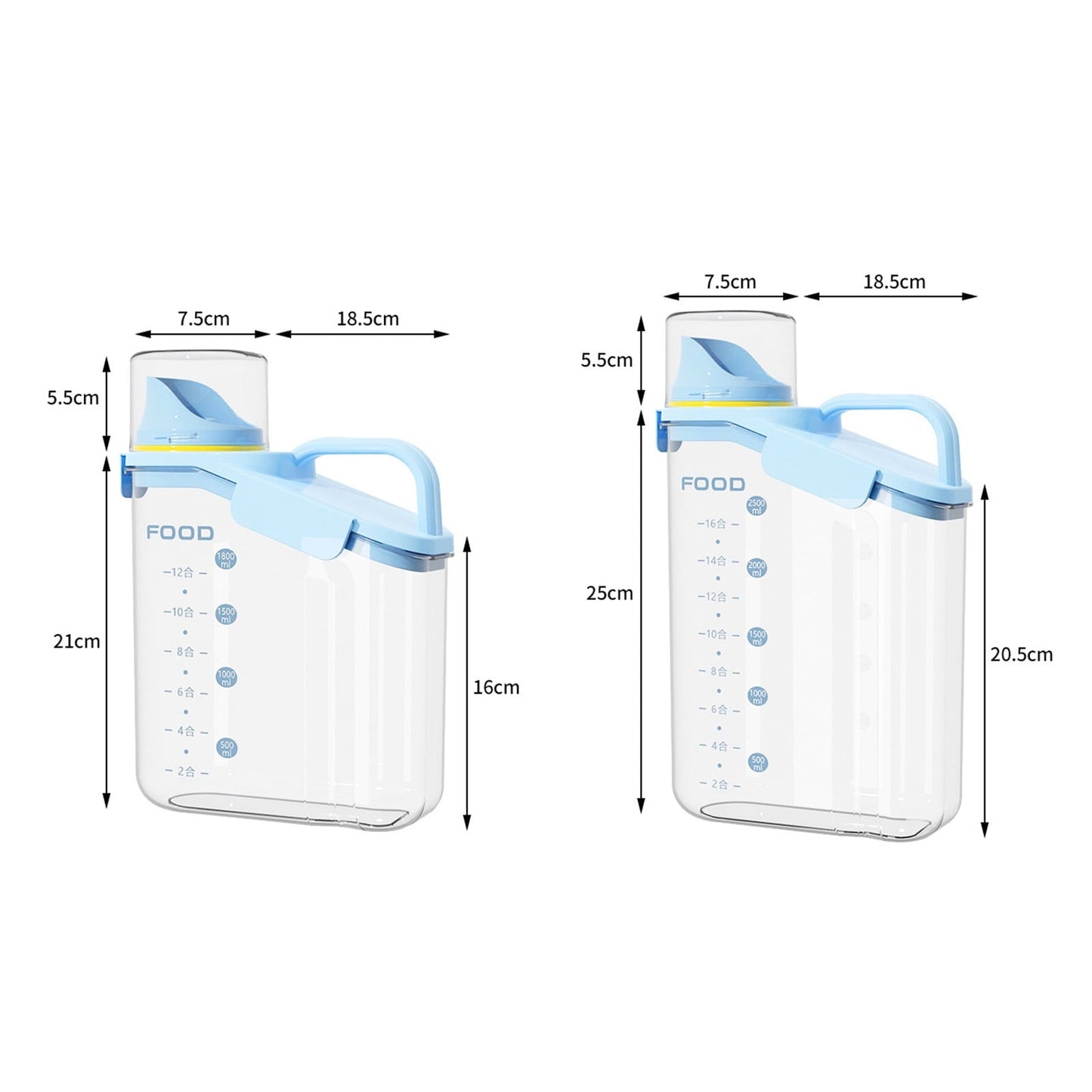 Cheers.US 2000ml/2800ml Airtight Cereal Container Rice Dry Grain Dispenser Thicken Rice Cylinder Clear Food Storage Box S Green