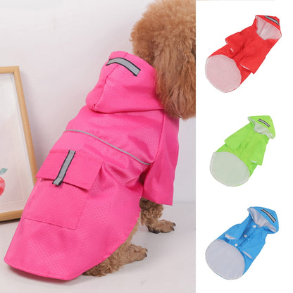Travelwant Waterproof Reflective Dog Raincoat- Adjustable Pet Jacket, Lightweight Dog Hooded Slicker Poncho for Small to X- Large Dogs and Puppies S Blue