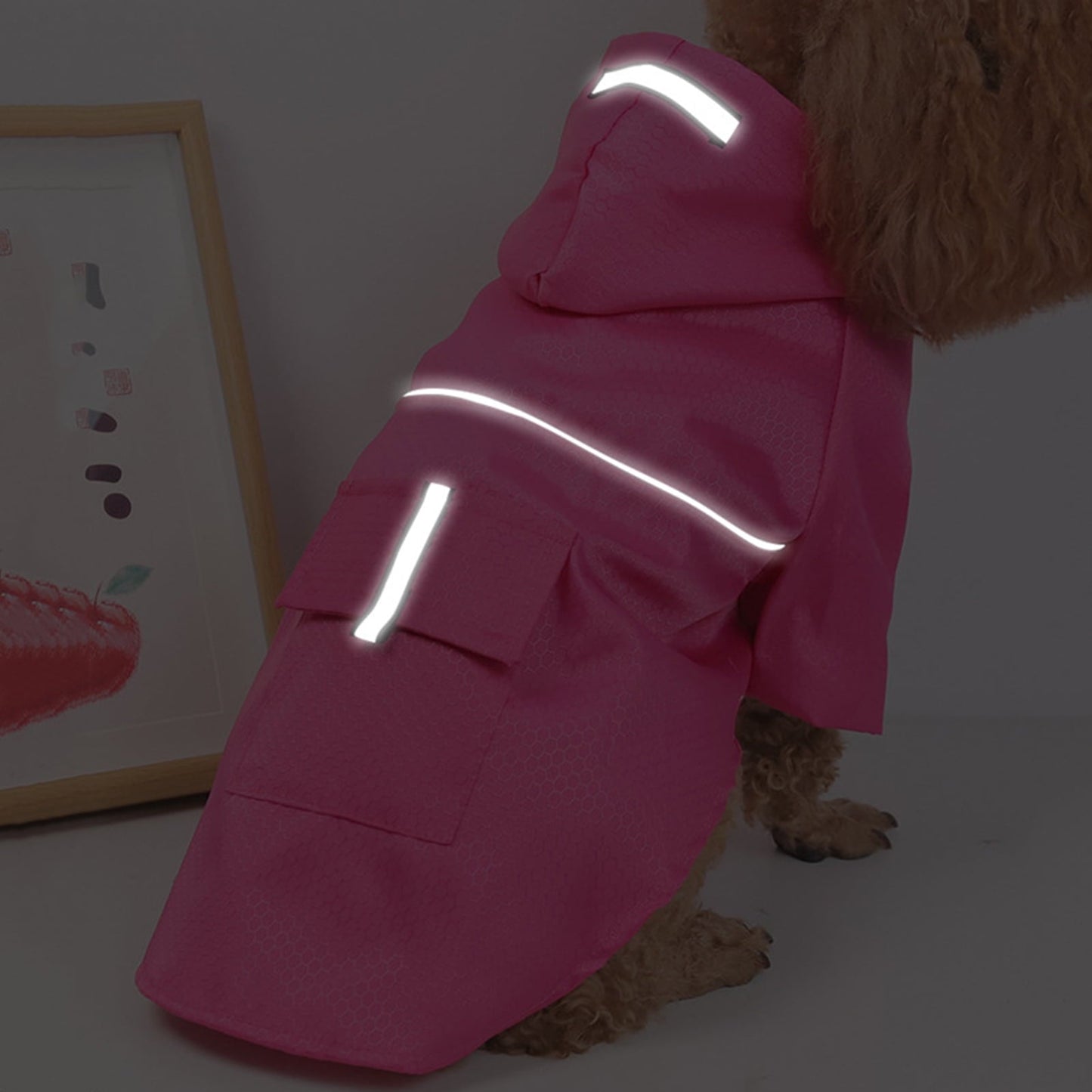 Travelwant Waterproof Reflective Dog Raincoat- Adjustable Pet Jacket, Lightweight Dog Hooded Slicker Poncho for Small to X- Large Dogs and Puppies S Blue