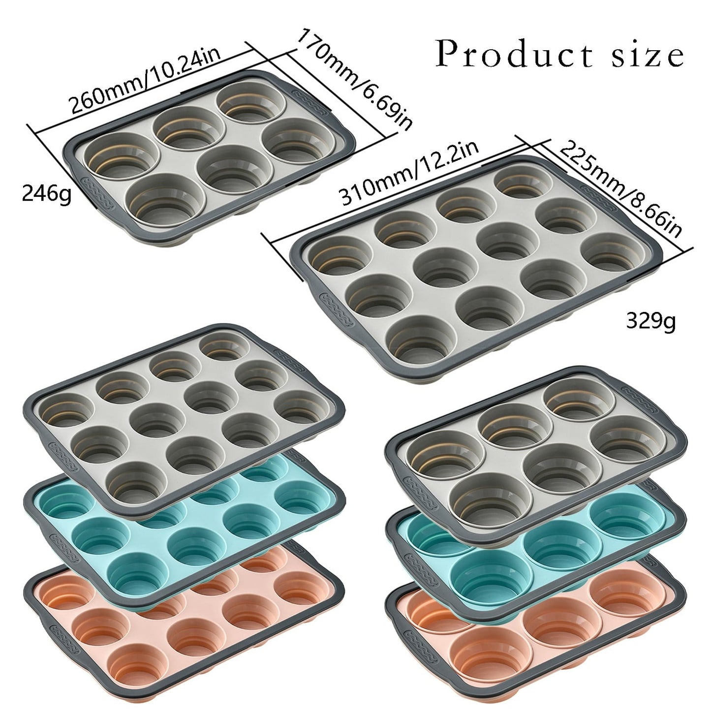 Brownie Pan with Dividers, 1 Set 12 Cavity All Edges Square Cupcake Brownie Pans Mini Cake Non Stick Baking Carbon Steel Bread Mold Small Edge 3x4 Individual Cutter Sheet Tray for Cookie Oven One Size Yellow-A