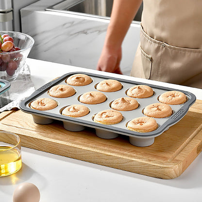 Brownie Pan with Dividers, 1 Set 12 Cavity All Edges Square Cupcake Brownie Pans Mini Cake Non Stick Baking Carbon Steel Bread Mold Small Edge 3x4 Individual Cutter Sheet Tray for Cookie Oven One Size Yellow-A