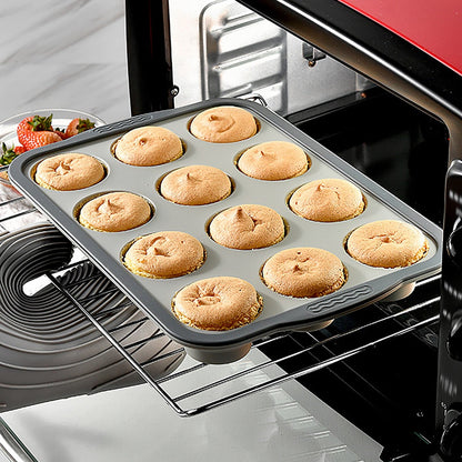 Brownie Pan with Dividers, 1 Set 12 Cavity All Edges Square Cupcake Brownie Pans Mini Cake Non Stick Baking Carbon Steel Bread Mold Small Edge 3x4 Individual Cutter Sheet Tray for Cookie Oven One Size Yellow-A