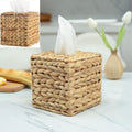 Tutuviw Tissue Box Cover Rectangle,Tissue Box Holder for Bathroom,Water Hyacinth Tissue Box Holder,Rattan Tissue Box Cover Facial Tissue Holder for Table,10" x 6" x 4.5 5.9"