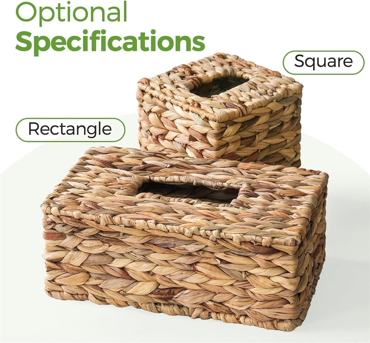 Tutuviw Tissue Box Cover Rectangle,Tissue Box Holder for Bathroom,Water Hyacinth Tissue Box Holder,Rattan Tissue Box Cover Facial Tissue Holder for Table,10" x 6" x 4.5 5.9"
