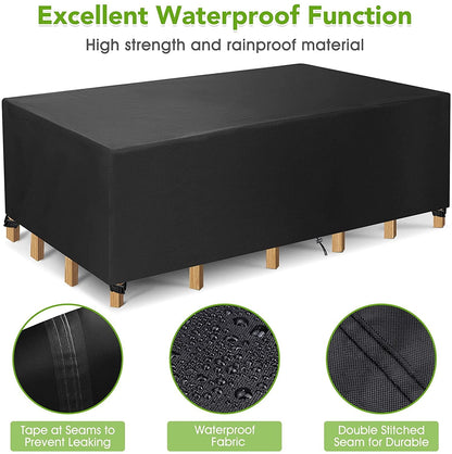 Rectangular Patio Table Cover Heavy Duty Waterproof Outdoor Furniture Set Cover 74" x 47" x 27"