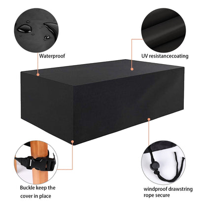 Rectangular Patio Table Cover Heavy Duty Waterproof Outdoor Furniture Set Cover 74" x 47" x 27"