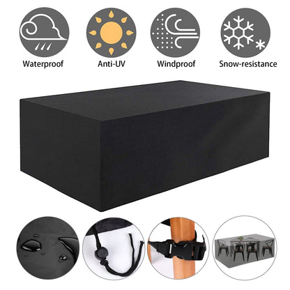 Rectangular Patio Table Cover Heavy Duty Waterproof Outdoor Furniture Set Cover 74" x 47" x 27"