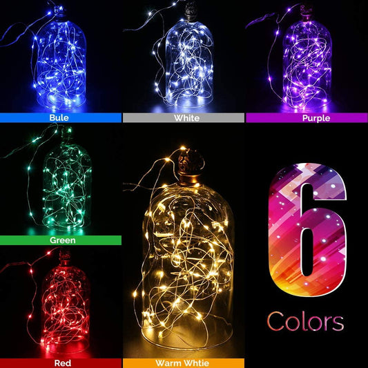 Battery Fairy Lights, 12 Pack 7.2ft Battery Operated String Lights 20 LED Ultra Thin Copper Wire Mini Fairy Lights for DIY Home,Vase,Jar,Xmas,Easter,Holiday,Party Decoration(Six Color) Mix