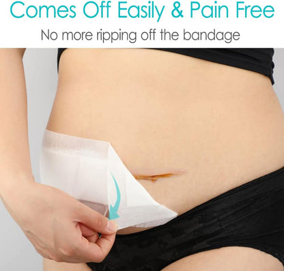 Adhesive Island Dressings - 4x10" Bordered Gauze Bandage for Knee, Hip, Arm, Leg, Abdominal Incisions.