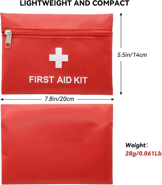 6 Pcs Red First Aid Bag,Tutuviw Empty First Aid Kit Pouch,Compact Portable Medical Emergency Bag for Emergency at Outdoors Hiking Backpacking Travel Car Cycling,Survival Gear Bag (Oxford Cloth).