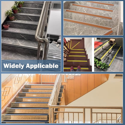 Vinyl Rubber Stair Nosing,Tutuviw Stair Edge Trim,Corner Guard,3 ft Self Adhesive Nose Molding Non-Slip Rubber Edge Protector Steps Trim Rubber Strips for Indoor & Outdoor Staircase Step Uses (Black) Gray