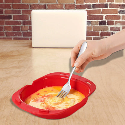 Travelwant Silicone Omelette Maker Microwave Oven Non Stick Omelette Maker Egg Roll Baking Plate Pan Omelette Maker Red