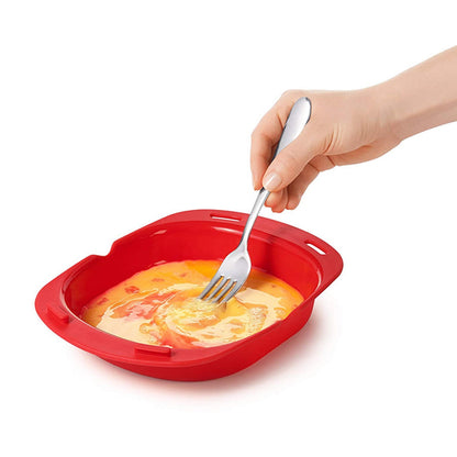 Travelwant Silicone Omelette Maker Microwave Oven Non Stick Omelette Maker Egg Roll Baking Plate Pan Omelette Maker Red
