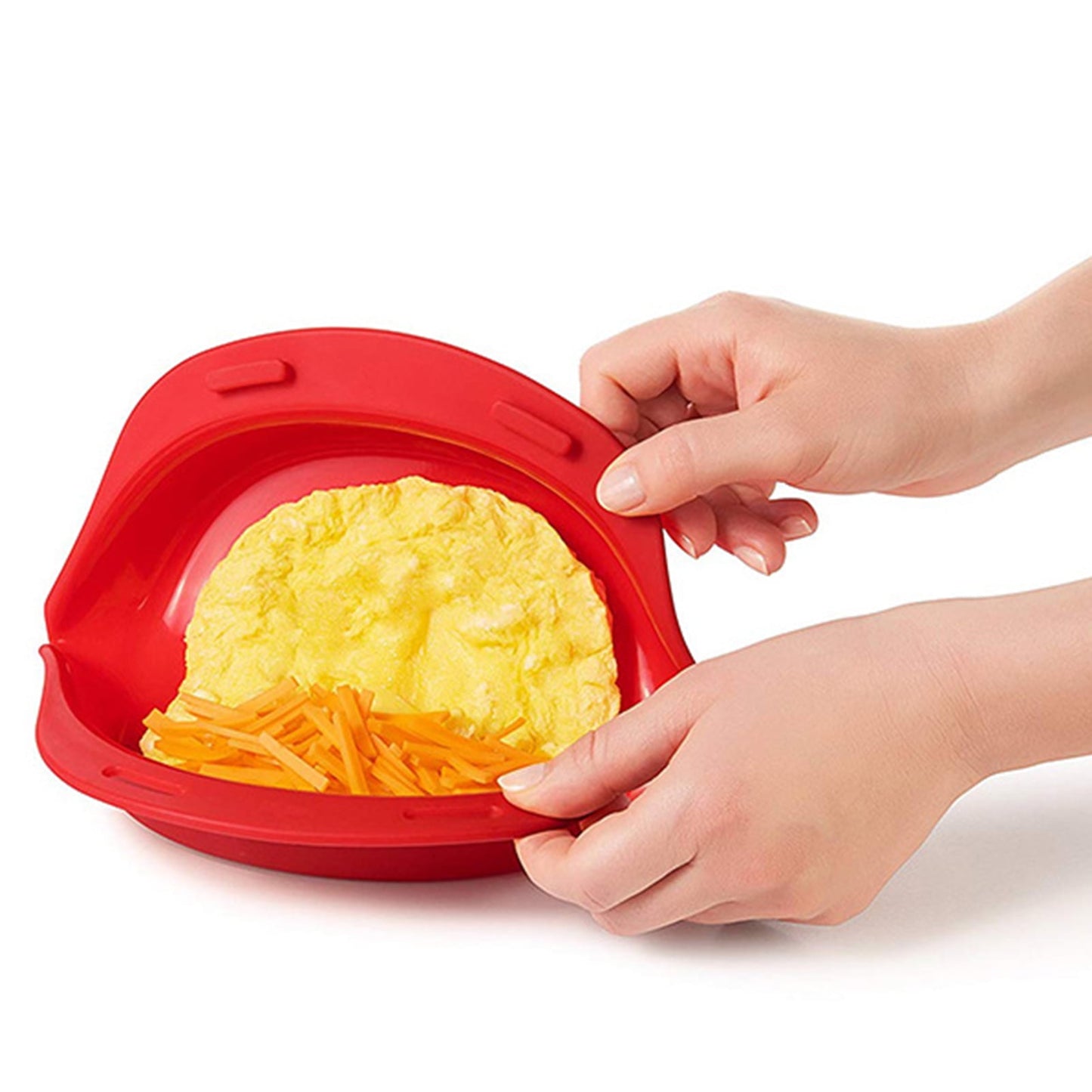 Travelwant Silicone Omelette Maker Microwave Oven Non Stick Omelette Maker Egg Roll Baking Plate Pan Omelette Maker Red