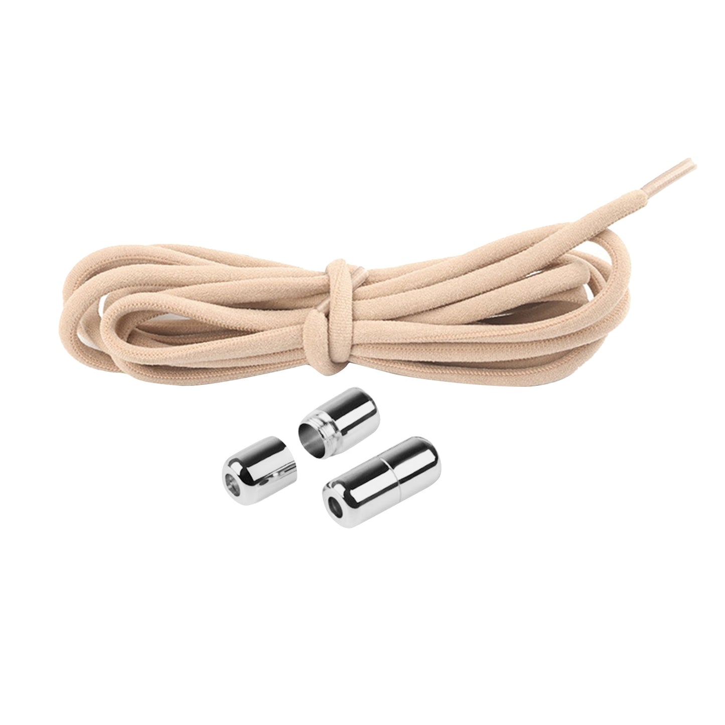harmtty 1 Pair Sneaker Shoelaces Wear-resistant Elastic with Metal Buckles Lock Shoe Laces for Slip On Shoes,Black Khaki