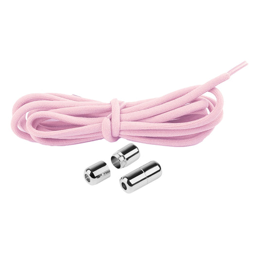 harmtty 1 Pair Sneaker Shoelaces Wear-resistant Elastic with Metal Buckles Lock Shoe Laces for Slip On Shoes,Black Pink